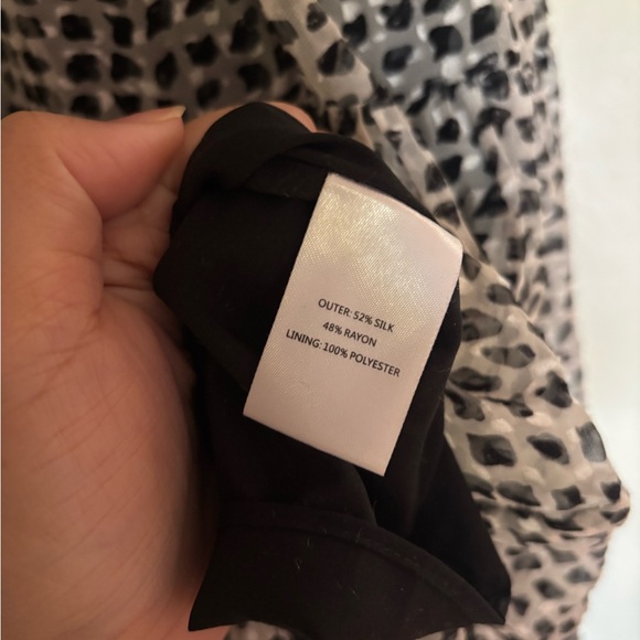 Saloni Maxi Dress, Silk, Black White dot, Size 6 Small - Picture 5 of 6